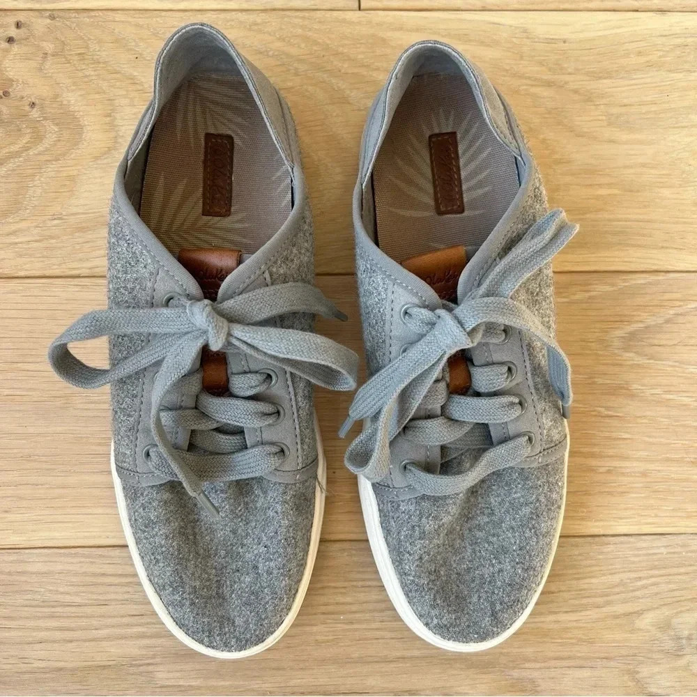 Olukai Women’s Pehuea Li Hulu Wool Sneaker Grey 7.5 Coastal Casual Neutrals - Picture 3 of 7